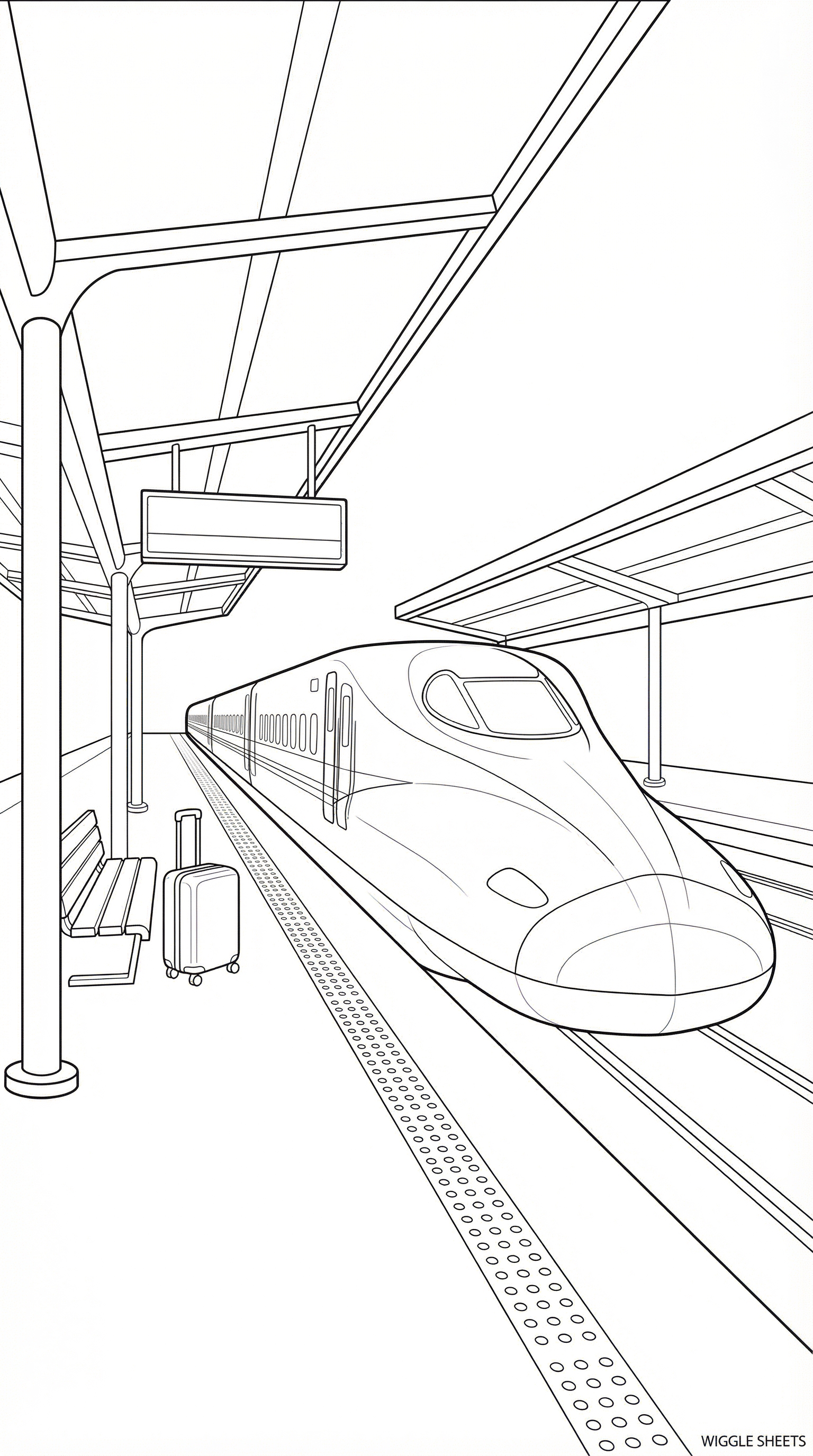 Bullet Train Platform Coloring Page